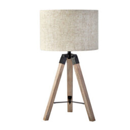 Lighting Collection Yayo Wooden Tripod Table Lamp - thumbnail 2