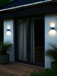 Nordlux Milda Outdoor Aluminium Wall Light Weatherproof Black,mains Led