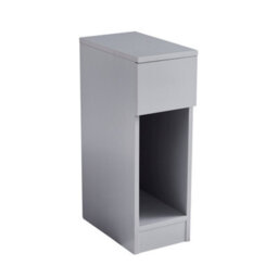 MCC Direct Solid Wooden Bedside Table With Open Shelf And Drawer Grey Ava By Mcc - thumbnail 2