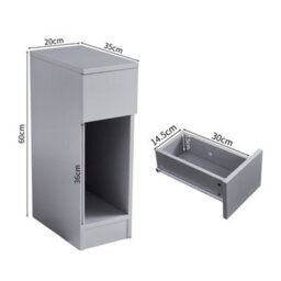 MCC Direct Solid Wooden Bedside Table With Open Shelf And Drawer Grey Ava By Mcc - thumbnail 7