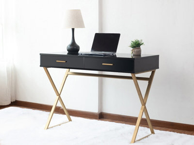 green emerald velvet dress Stag minstrel black/ gold dressing table/desk painted to order  Upcite