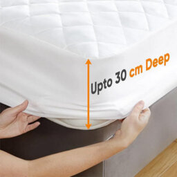 Ameha Mattress Protector Deep 30Cm Fitted Stretch Skirt Quilted Mattress Microfiber Fitted Mattress Cover Double (135X190Cm) - thumbnail 8