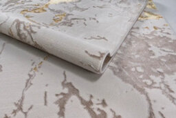 Stratus Interiors Blossom Large Living Room Rug Gold Swirls 200 X 290 Cm - Cream / Grey / Gold / Beige - Medium - thumbnail 3