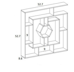 Decorotika Labrina Geometric Design Bookcase White & Sapphie Oak - thumbnail 3