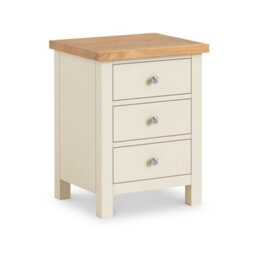 Farro Xl Cream Bedside Table Fully Assembled - By Roseland Furniture