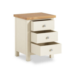 Farro Xl Cream Bedside Table Fully Assembled - By Roseland Furniture - thumbnail 4