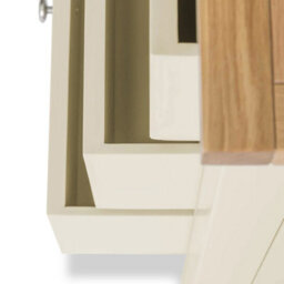 Farro Xl Cream Bedside Table Fully Assembled - By Roseland Furniture - thumbnail 7