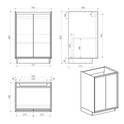 Plum&clay Matterhorn Oak Floor Standing Bathroom Vanity Unit With Black Basin (W)600mm (H)850mm - thumbnail 6