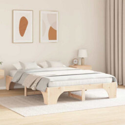 Walplus Bed Frame Solid Pine Wood 160 X 200 Cm Solid Pine Wood - thumbnail 4