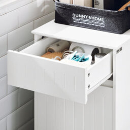 Sobuy Bzr110-W, Laundry Cabinet Laundry Chest Bathroom Storage Cabinet,white,w40Xd39Xh85 - thumbnail 7
