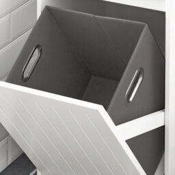 Sobuy Bzr110-W, Laundry Cabinet Laundry Chest Bathroom Storage Cabinet,white,w40Xd39Xh85 - thumbnail 6