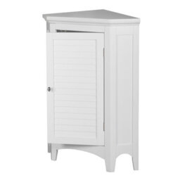 Teamson Home Bathroom Standing Corner Cabinet, Wooden Cabinet With Shutter Door, Bathroom Storage - thumbnail 7