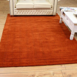 Terracotta Simple And Stylish Wool Plain Handmade Modern Rug For Living Room And Bedroom-68 X 240Cm (Runner) - thumbnail 3