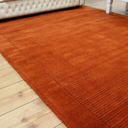 Terracotta Simple And Stylish Wool Plain Handmade Modern Rug For Living Room And Bedroom-68 X 240Cm (Runner) - thumbnail 6