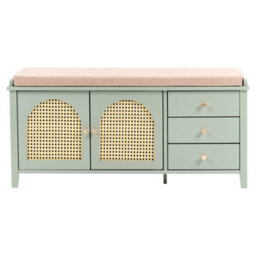 Beliani Shoe Storage Bench Bendigo Mint Green - thumbnail 6