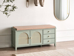 Beliani Shoe Storage Bench Bendigo Mint Green - thumbnail 2