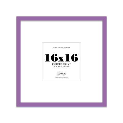 "16X16"" Purple Picture Frame - 16X16"" Square Frame With 12X12"" Mount For 16X16""/12X12"" Pictures Moderrn Style Thin Edge, 1 Pack" - image 1