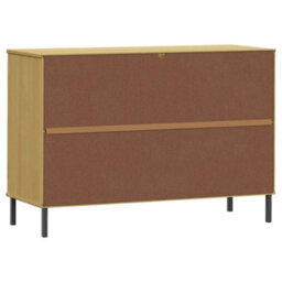Berkfield Sideboard With Metal Legs Brown 113X40X77 Cm Solid Wood Oslo - thumbnail 7