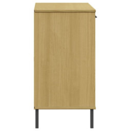 Berkfield Sideboard With Metal Legs Brown 113X40X77 Cm Solid Wood Oslo - thumbnail 6