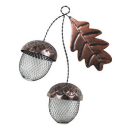 Acorn Shaped Bird Feeder - Rustic Decorative Rust-Proof Iron Outdoor Garden Seed Or Peanut Feeding Station - H44 X W30 X D12Cm - thumbnail 2