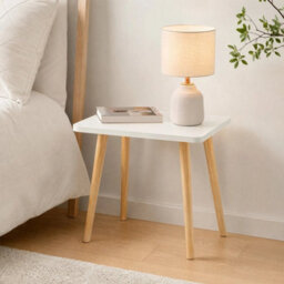 Small White Wood Side Table Modern Mini Coffee Table - thumbnail 3
