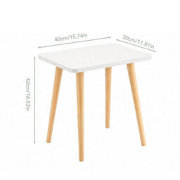 Small White Wood Side Table Modern Mini Coffee Table - thumbnail 2