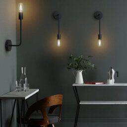 Modern Black Wall Light Led Bulb Vertical Wall Sconce Metal Industrial Minimalist Lamp Without Bulb - thumbnail 2
