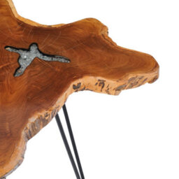 Walplus Coffee Table 70X45 Cm Solid Teak Wood And Polyresin - thumbnail 4