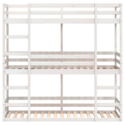 Berkfield Triple Bunk Bed Without Mattress White 90X200 Cm Solid Wood Pine - thumbnail 5