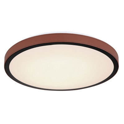 Luminosa Lighting Luminosa Sammi 42Cm Integrated Led Semi Flush Ceiling Light White Brown Led 3000-6000K - image 1