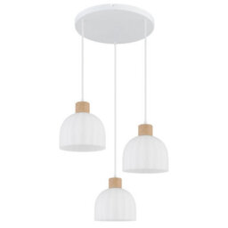 Luminosa Lighting Luminosa Swanson Cluster Pendant Ceiling Light Matt White, Glass Opal Shades, 3X E27 - thumbnail 3