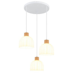 Luminosa Lighting Luminosa Swanson Cluster Pendant Ceiling Light Matt White, Glass Opal Shades, 3X E27 - thumbnail 1