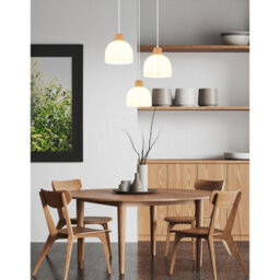 Luminosa Lighting Luminosa Swanson Cluster Pendant Ceiling Light Matt White, Glass Opal Shades, 3X E27 - thumbnail 2