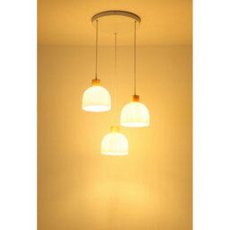 Luminosa Lighting Luminosa Swanson Cluster Pendant Ceiling Light Matt White, Glass Opal Shades, 3X E27 - thumbnail 5