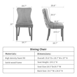 HomeTouch Set Of 6 Lux Velvet Dining Chairs Wing Back Kitchen Bedroom Office Chairs Ocean Blue - thumbnail 8