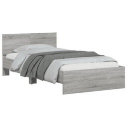 Berkfield Bed Frame Without Mattress With Headboard Grey Sonoma 100X200 Cm - thumbnail 4