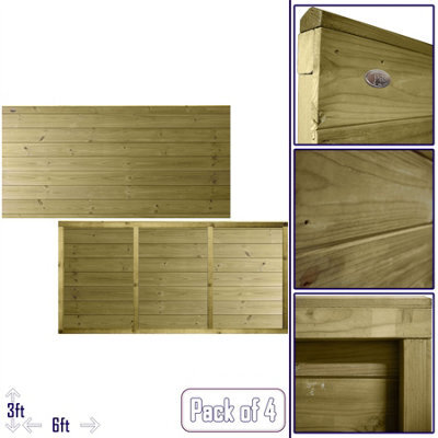 Premier Garden Supplies Ultimate T&g Wooden Fence Panel 6Ft X 3Ft (4 Pack) Vertical Boards Heavy-Duty Pressure Treated Fencing - image 1