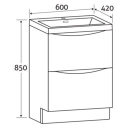 Plum&clay Eden Light Oak Floor Standing Vanity Unit With Ceramic Basin (W)600mm - thumbnail 8