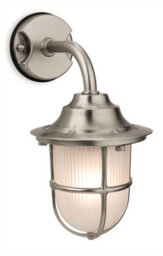 Luminosa Lighting Luminosa Nautic 1 Light Outdoor Wall Light Nickel, Frosted Glass Ip64, E27