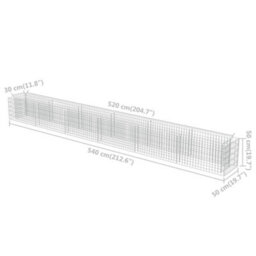 Berkfield Gabion Raised Bed Galvanised Steel 540X50X50 Cm - thumbnail 8