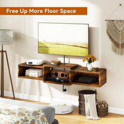 Space-Saving Wall Mounted Tv Stand With Cable Management - thumbnail 5