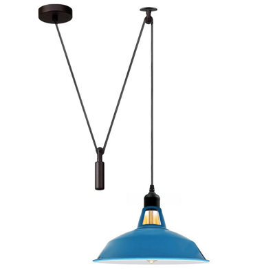 Modern Blue Pendant Light Kitchen Islands Long Hanging Lamp Metal Shade With 2M Wire Cord For Modern Kitchen, Dining Hall, Hallway - image 1