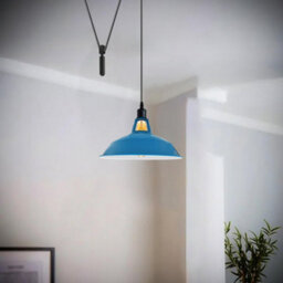 Modern Blue Pendant Light Kitchen Islands Long Hanging Lamp Metal Shade With 2M Wire Cord For Modern Kitchen, Dining Hall, Hallway - thumbnail 2