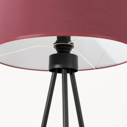 Luminosa Lighting Luminosa Nevia Tripod Floor Lamp Burgundy, Black 1X E27 - thumbnail 7