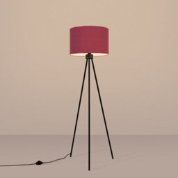 Luminosa Lighting Luminosa Nevia Tripod Floor Lamp Burgundy, Black 1X E27 - thumbnail 4
