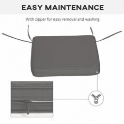 Outsunny Set Of 6 Chair Cushion Seat Pads Dining Chair W/ Straps Outdoor Grey - thumbnail 6