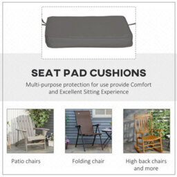 Outsunny Set Of 6 Chair Cushion Seat Pads Dining Chair W/ Straps Outdoor Grey - thumbnail 5