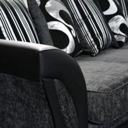 Furnishings For Less UK Lisbon Black And Grey L Shaped 5 Seater Fabric Corner Sofa - thumbnail 2