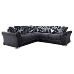 Furnishings For Less UK Lisbon Black And Grey L Shaped 5 Seater Fabric Corner Sofa - thumbnail 1