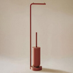 Cosmic Toilet Brush With Toilet Roll Holder, Award-Winning Design, Terracotta, Geyser Collection - thumbnail 6